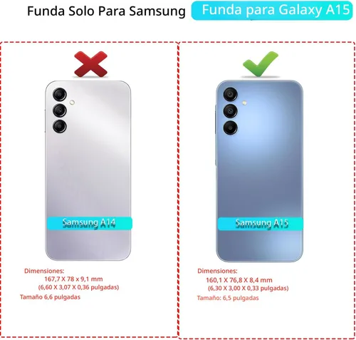 Vista 2 de Qinmay Funda para Samsung Galaxy A15 5G con protector de pantalla HD, resistente a los golpes y a las caídas, funda de 3 capas para Galaxy A15, Negro