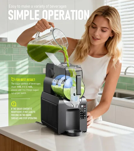 Vista 5 de Wind Shear Máquina de granizado, máquina de granizado para el hogar, no necesita hielo con 5 programas preestablecidos, limpieza automática