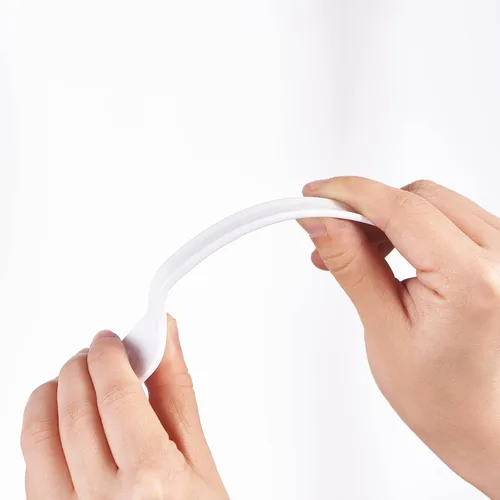 Vista 3 de 500 tenedores de plástico blanco resistente, utensilios desechables para fiestas, cubiertos pesados