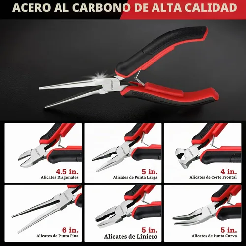 Vista 4 de Arrow - Juego de alicates pequeños, 6 piezas de alicates de joyería de precisión para manualidades