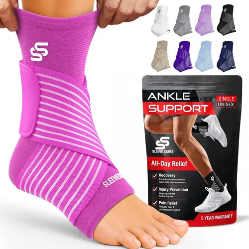 Vista 14 de Tobillera Sleeve Stars para mujeres y hombres, tobillera para esguince de tobillo, manga de compresión para alivio de la fascitis plantar, soporte