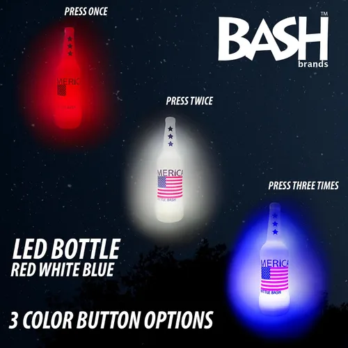 Vista 2 de Original Bottle Bash (Beersbee, Polish Horseshoes, Frisbeer) Bottle Set ONLY, Unbreakable - Choose Yellow, USA or USA LED Version