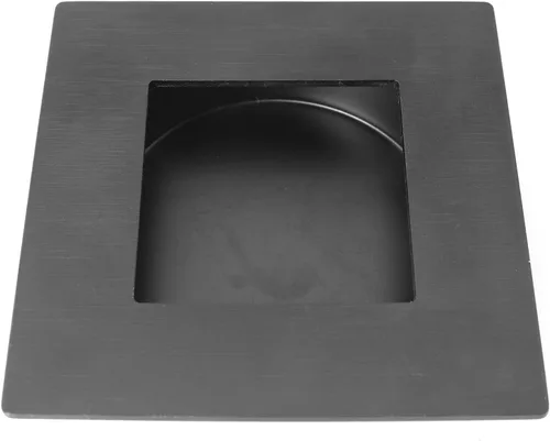 Vista 2 de 2 tiradores negros para puerta corrediza de armario, manijas de gabinete de cocina empotradas, mango cuadrado para puertas correderas, cajones