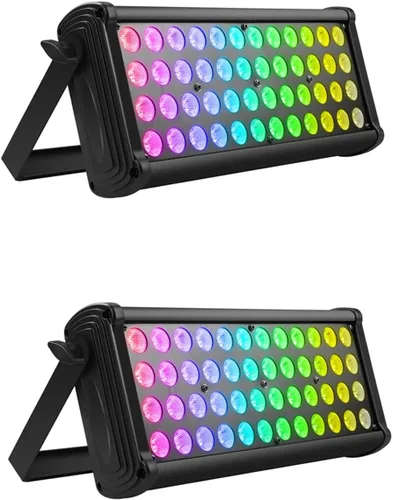 Vista 9 de U`King Barra de luz LED para escenario, 80 W, 48 LED, RGB Dj, barra de luces 2/8/12 DMX, reproducción automática, luz estroboscópica activada por
