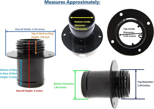 Vista 4 de Aftermarket Jet Ski - Cuello de llenado de tanque de gasolina compatible con Kawasaki OEM # 59231-3734 800 900 1100 1200 SX-R STX ZXI (negro)