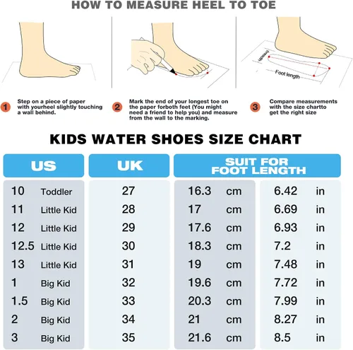 Vista 6 de SEEKWAY - Zapatos de agua para niños y niñas, de secado rápido, antideslizantes, calcetines acuáticos para deportes al aire libre, piscina