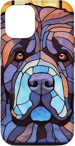 Vista 28 de Newfoundland Dog Stained Glass Case for iPhone 17