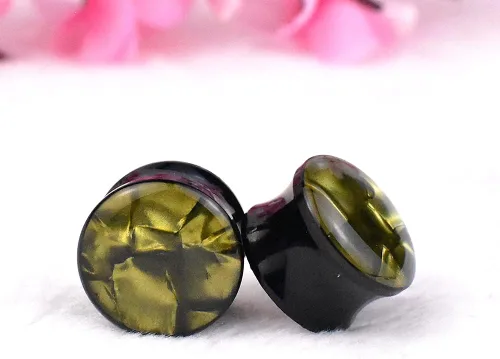 Vista 5 de Jboyanpei 12 unids6 pares coloridos granos de piedra acrílico tapones para los oídos dilatadores de oreja calibre expansor piercing joyería