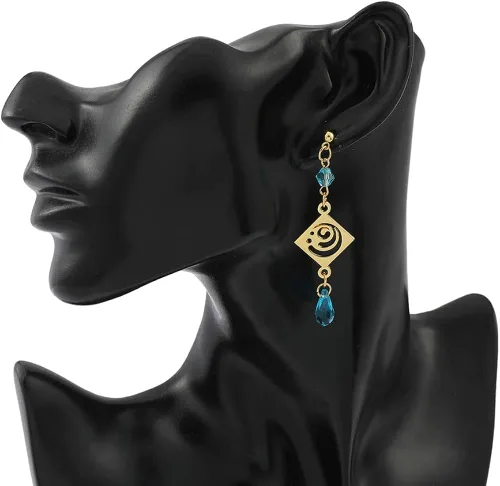 Vista 7 de Genshin Dangle Earrings For Women Girl - Anime Figure Element Eye Of God Anemo Vision Earrings Venti Cosplay Jewelry For Christmas Halloween