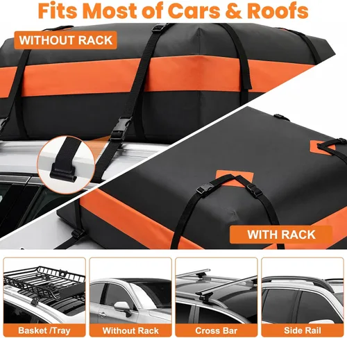 Vista 6 de Bolsa de transporte de carga impermeable para techo de coche de Mandarina