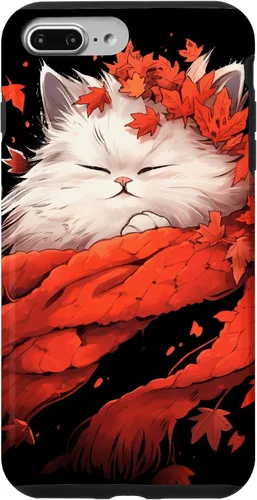 Vista 12 de Persian Cat Kitten Autumn Fall Leaves Thanksgiving Case for iPhone 16