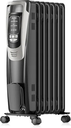 Vista 10 de PELONIS Radiador lleno de aceite, calentador de espacio eléctrico para uso en interiores en habitaciones grandes con termostato y control remoto, 3