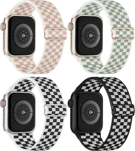 Vista 24 de 4 Pack Stretchy Solo Loop Compatible with Apple Watch Bands Women Men