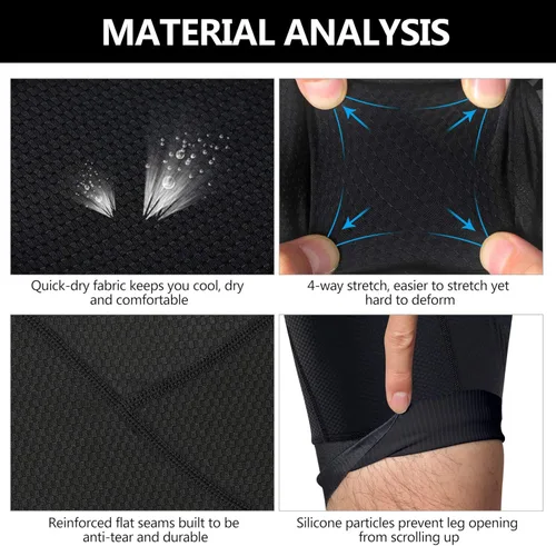 Vista 6 de NICEWIN Pantalones cortos de ciclismo acolchados en 4D para hombre, ropa interior antideslizante para ciclismo, ropa interior ancha para ciclismo