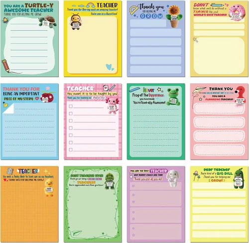 Vista 8 de Pajean 12 blocs de notas para profesores forrados para regalos de regreso a