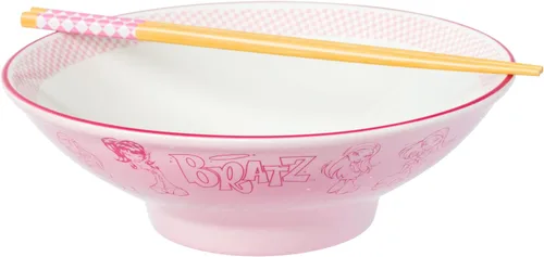 Vista 33 de Silver Buffalo Strawberry Shortcake - Tazón de cerámica vintage para ramen con palillos, apto para microondas, 20 onzas