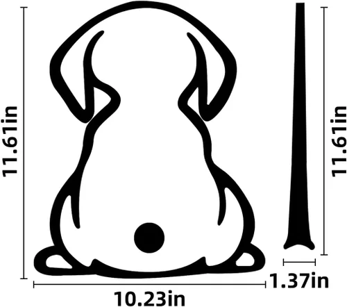 Vista 2 de 2 piezas de calcomanías para parabrisas de auto, divertidas pegatinas de cola de cachorro de dibujos animados, autoadhesivas, decoración de auto