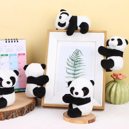 Vista 7 de 12 piezas de panda de dedo de peluche de 4 pulgadas, clips de cortina para notas, clips para fotos, lindo juguete de panda para niños, decoración
