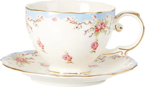 Vista 6 de Juego de té de 11 piezas de porcelana clásica Gracie China, Azul