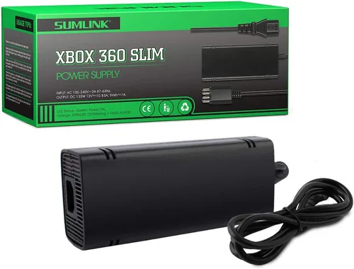 Vista 7 de Versión actualizada Cable cargador de fuente de alimentación para Xbox 360 Slim Auto Voltage negro