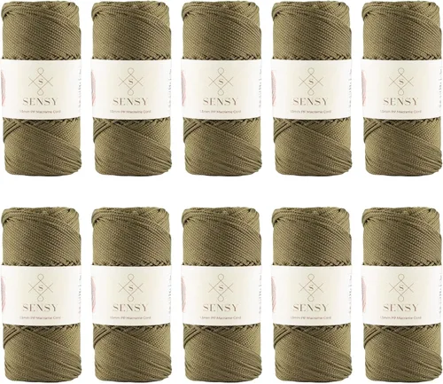 Vista 101 de Sensy Premium Cuerda de Poliéster 1.5mm (0.059 pulgadas) 164 Yardas Cuerda de Polipropileno 100% Cuerda de Macramé 1.5mm Cuerda para Bolsa