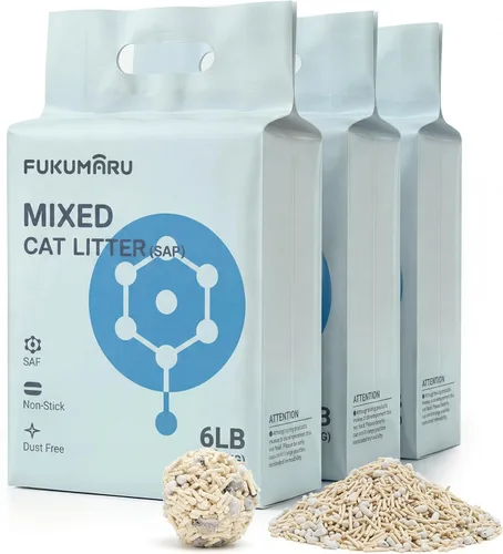 Vista 9 de FUKUMARU Tofu - Arena para gatos, súper ultra absorbente, arena aglutinante para gatos de 12 libras, desechable, natural, ligera, sin polvo