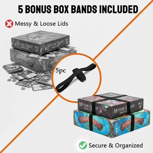Vista 3 de Bolsa de juego de mesa con múltiples bolsillos, bolsa convertible y transporte de hombro, incluye 5 bandas elásticas para caja, 20.5 x 12.6 x 12.6