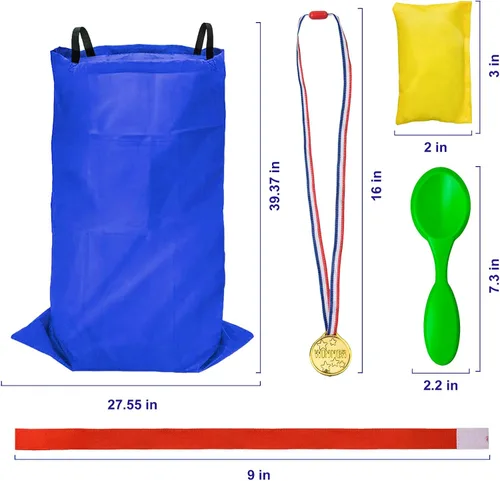 Vista 7 de Bolsas de carreras de sacos de patatas – Bolsas de carreras de sacos para adultos y niños, juego de lanzamiento de bolsas de frijoles, carrera