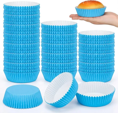 Vista 7 de Uiifan Moldes Desechables Redondos para Cupcakes, Moldes de Papel para Hornear, Envolturas de Cupcake, Papel para Cupcake Apto para Microondas