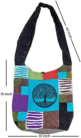 Vista 2 de Freakmandu Collections Bolso de hombro Hobo - Bolso bandolera bohemio para mujer, bolso bohemio bolso hippie, bolso de mano indie, bolso de tela