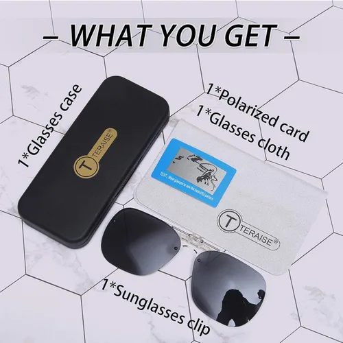Vista 6 de TERAISE Gafas de sol con clip abatibles polarizadas HD unisex para exteriores conducción UV400