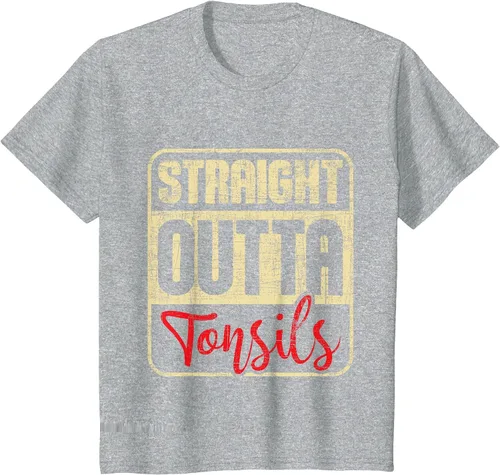 Vista 34 de Straight Outta Amígdalas - Camiseta de recuperación de cirugía de eliminación de amígdalas Asphalt Grey