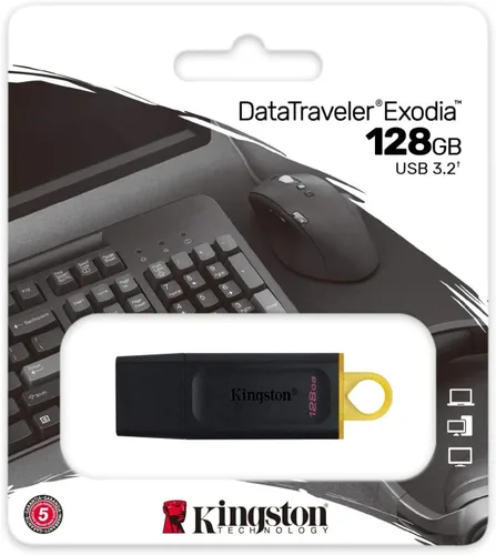 Vista 5 de Kingston DataTraveler Exodia 128GB USB 3.2 Flash Drive DTX/128GB, Negro