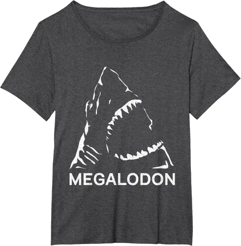 Vista 20 de Camiseta de paleontólogo prehistórico de tiburón gigante Megalodon, Negro