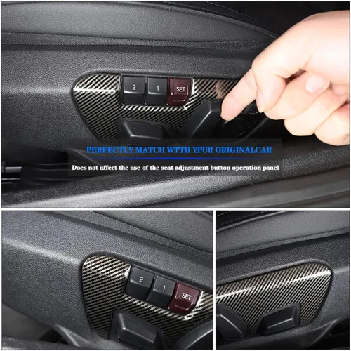 Vista 5 de Ajuste para Toyota Supra GR A90 A91 MK5 2018-2022 Ajuste de asiento Botón de ajuste de la cubierta del panel, marco de decoración del panel