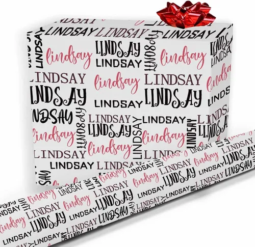 Vista 13 de Nombre personalizado en papel de regalo, rollo de papel de regalo personalizado con texto, regalo personalizado, unisex, adultos, hombres, mujeres