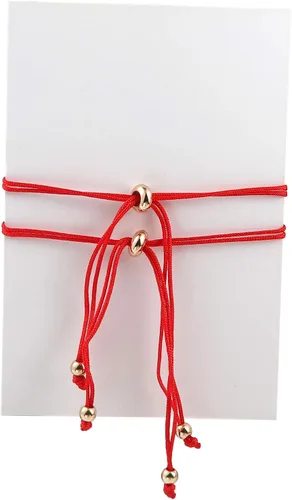 Vista 3 de 2 8 pulseras de cuerda roja con 7 nudos de protección de la cabalá para la buena suerte, pulseras hechas a mano, cordón de cuerda ajustable