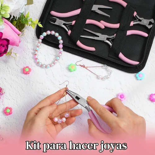 Vista 5 de Juego de 8 alicates para joyería, alicates para hacer joyas, juego