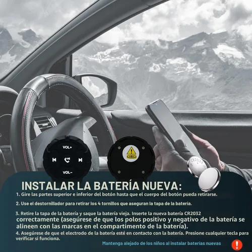 Vista 7 de Control remoto de botón multimedia Bluetooth, controlador de música inalámbrico impermeable para automóvil, bicicleta, motocicleta, botón de control