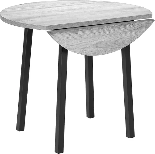 Vista 5 de Monarch Specialties I 1007 Juego de mesa de comedor, juego de 3 piezas, pequeño, hoja de caída de 35 pulgadas, cocina, metal negro, laminado gris