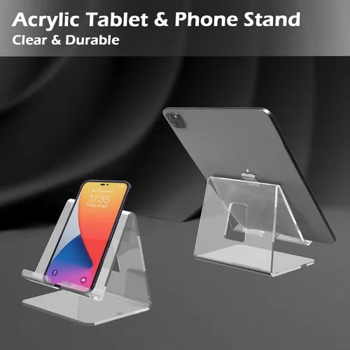 Vista 6 de Kamehame Soporte acrílico para tableta de escritorio, soporte transparente para iPad y Galaxy Tab (4-13 pulgadas)