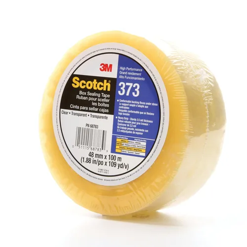 Vista 4 de Scotch Cinta selladora de cajas 373, transparente, 1.890 in x 328.1 ft