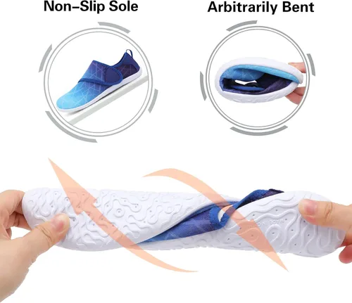 Vista 6 de Lisdwde Zapatos de agua antideslizantes para hombre y mujer, zapatos de natación, deportes de playa, secado rápido, zapatos de calcetín para mujeres
