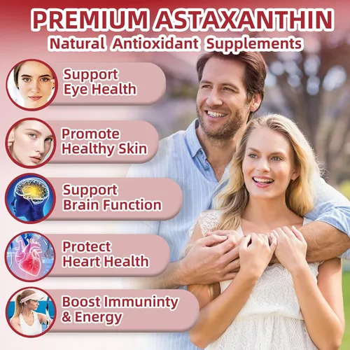 Vista 7 de Astaxantina 24 mg, suplementos antioxidantes de astaxantina premium con aceite MCT, Ashwagandha, apoya los ojos, la piel, inmune, circulación