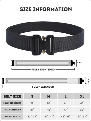 Vista 4 de AIKATE Cinturones tácticos para hombre, cinturón EDC de liberación rápida resistente, cinturón de batalla militar de nailon reforzado de 2 capas