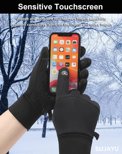 Vista 2 de Guantes de invierno para hombres y mujeres Guantes impermeables para pantalla táctil, correr, ciclismo, conducción y congelador caliente