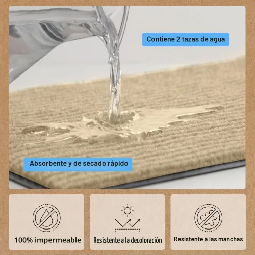 Vista 5 de GORILLA GRIP Traffic Guard - Tapete resistente para interiores y exteriores Beige