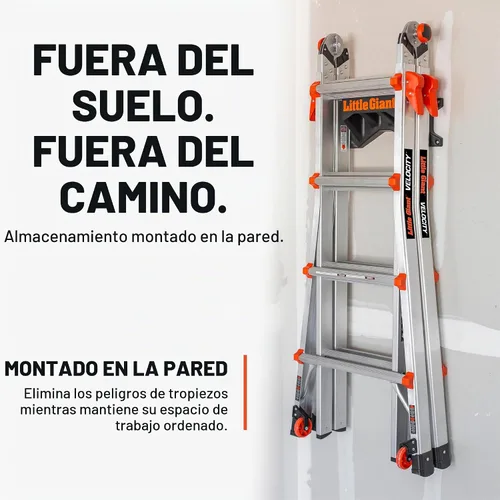 Vista 2 de Little Giant Ladder Systems 15097 Soporte de almacenamiento para escalera, negro/naranja