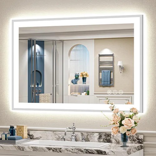 Vista 90 de 24x32 LED Bathroom Mirror, Backlit & Front Lit Lighted Mirror Retroiluminado+luz frontal