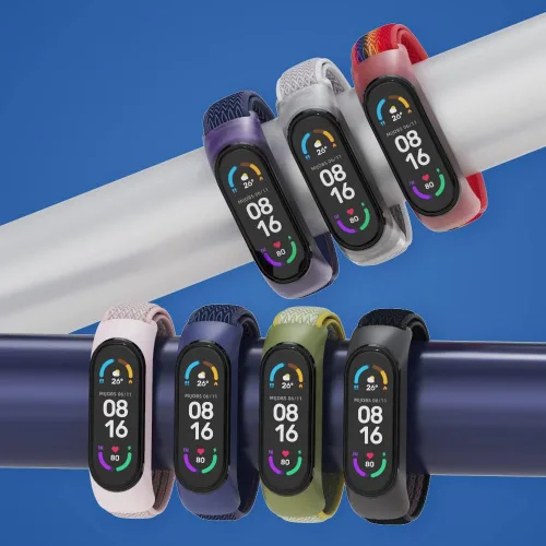 Vista 3 de CYTSH Correa de reloj para Mi Band 6 Correa elástica ajustable de nailon trenzado Miband 6 Miband 5 Pulsera 5 6 Correa de reloj 2 piezas